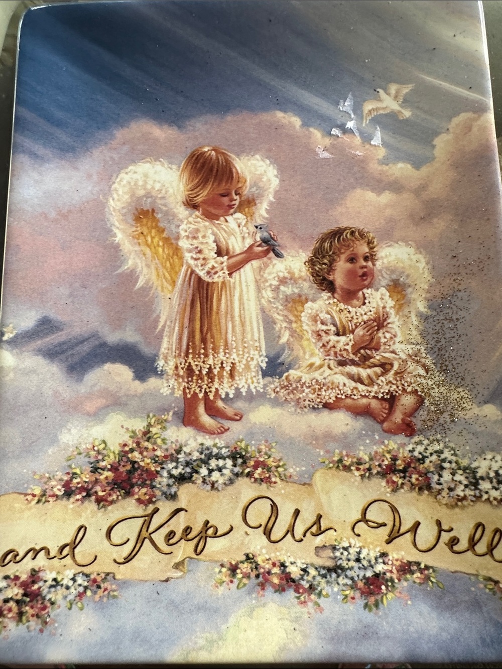 The Bradford Exchange Angelic Children Wall Art in Cream and Gold